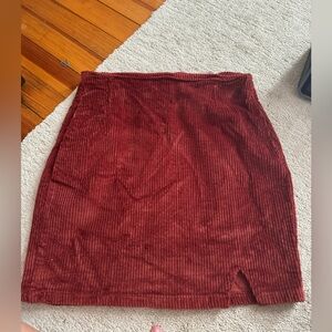 BP Nordstrom velvet maroon mini skirt